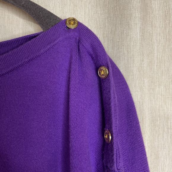 Lauren Ralph Lauren Women’s Preppy Gold Button Shoulder Knit Sweater Size 1X - Picture 4 of 7